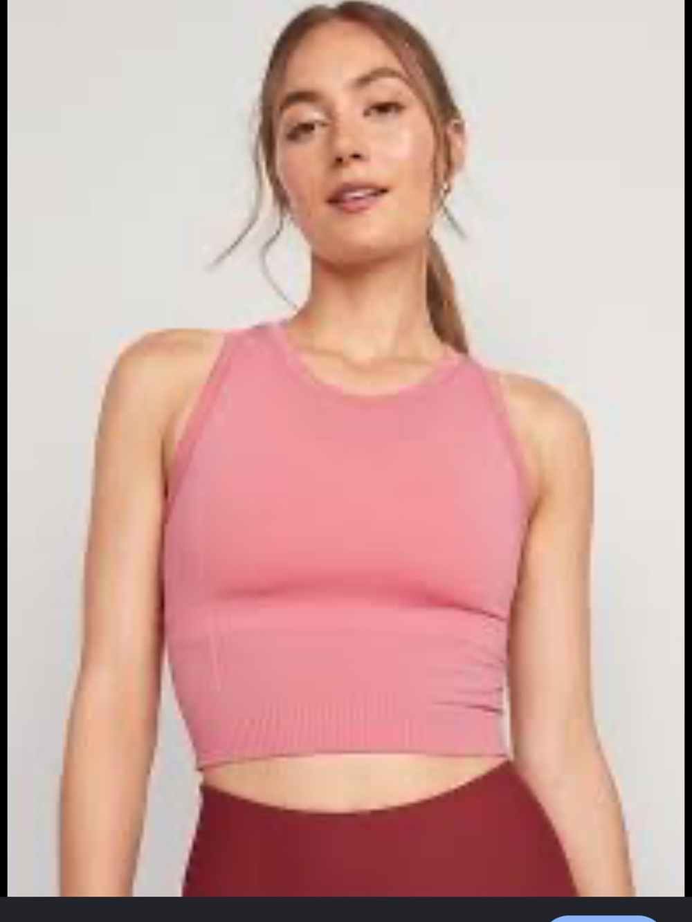 Old Navy Active Pink Seamless Racerback Cropped Tank